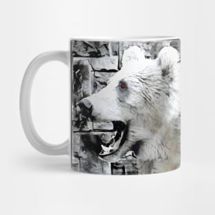 Bear Black and White Spray Paint Wall Mug